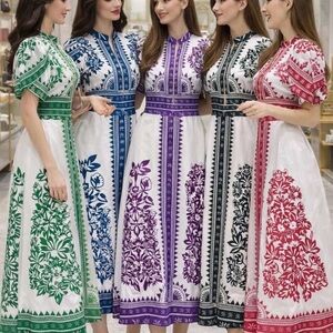 Floral Print Short-Sleeve Maxi Dress in Multiple Colors